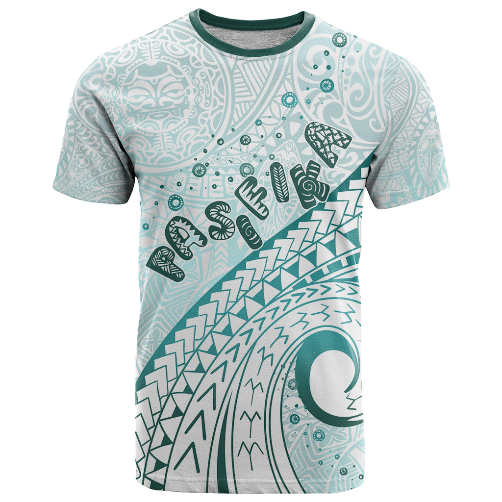 Pasifika Festival T Shirt Tribal Pattern Teal Version LT01