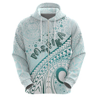 Pasifika Festival Zip Hoodie Tribal Pattern Teal Version LT01 - Polynesian Pride