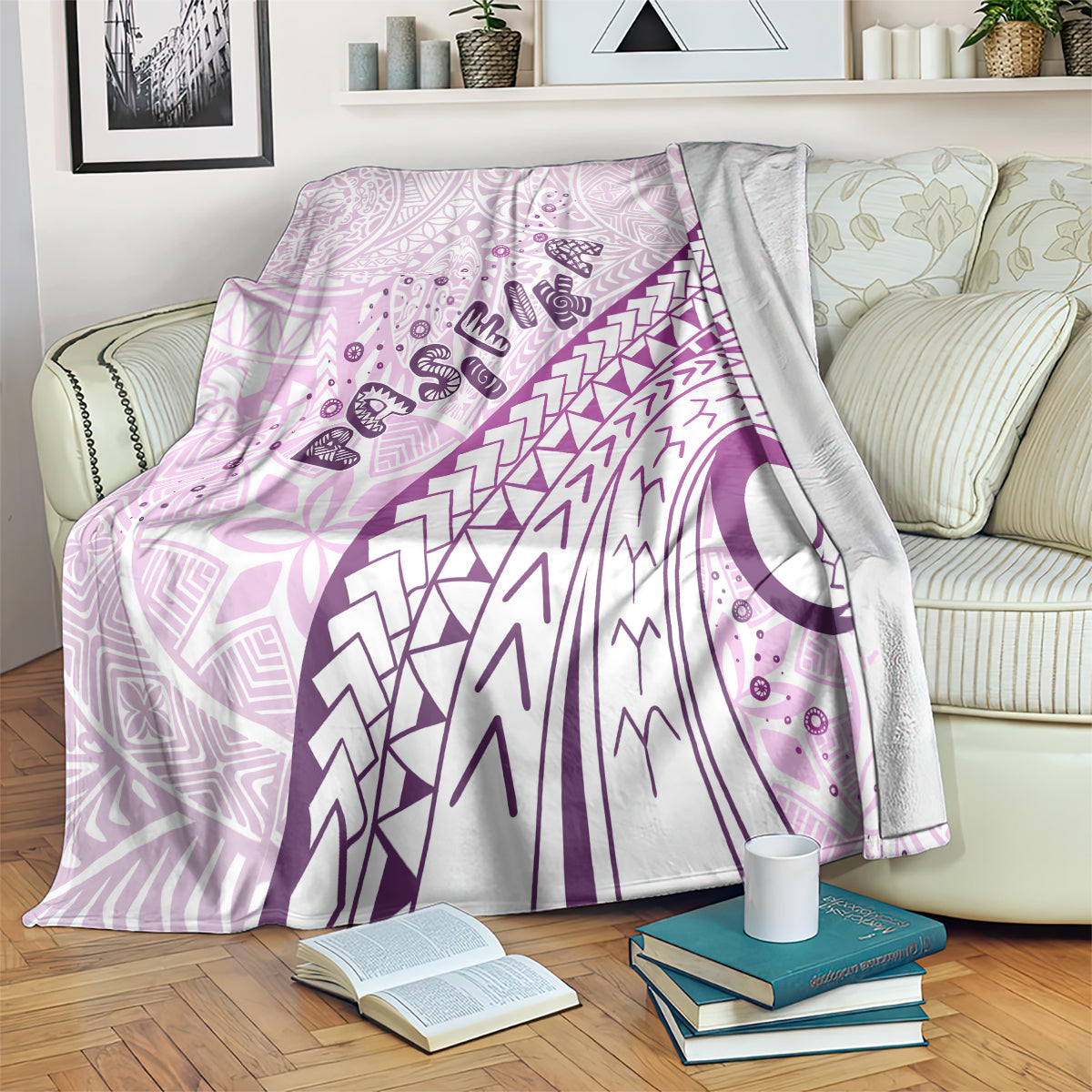 Pasifika Festival Blanket Tribal Pattern Lilac Version