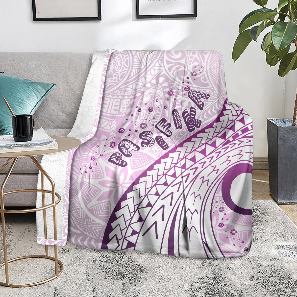 Pasifika Festival Blanket Tribal Pattern Lilac Version
