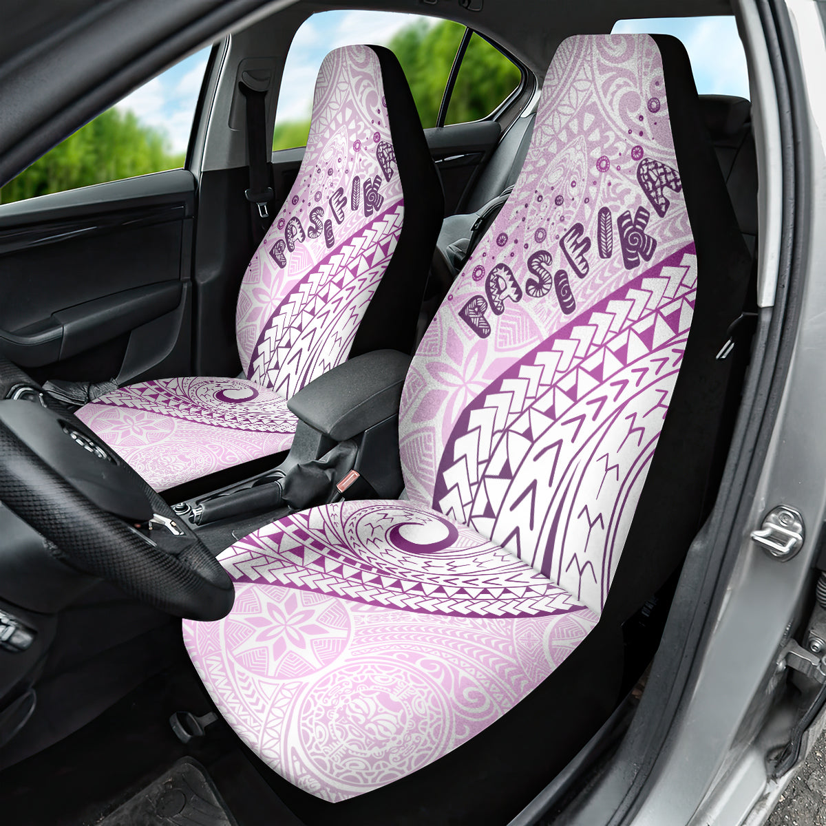 Pasifika Festival Car Seat Cover Tribal Pattern Lilac Version
