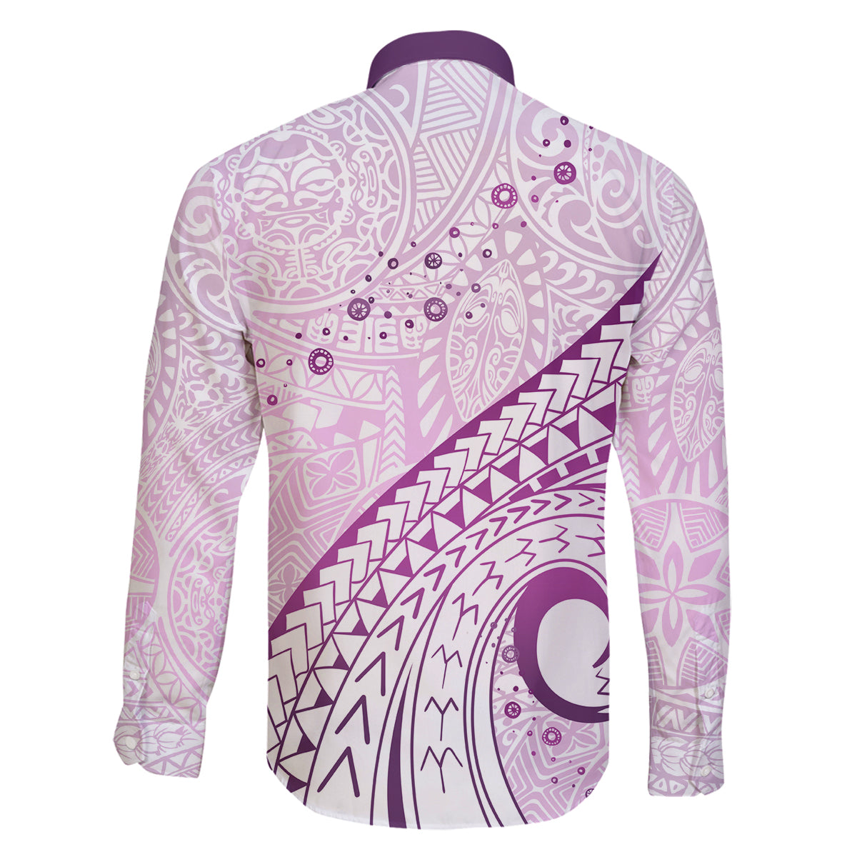 Pasifika Festival Family Matching Long Sleeve Bodycon Dress and Hawaiian Shirt Tribal Pattern Lilac Version LT01 - Polynesian Pride