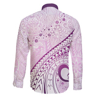 Pasifika Festival Family Matching Puletasi and Hawaiian Shirt Tribal Pattern Lilac Version LT01 - Polynesian Pride