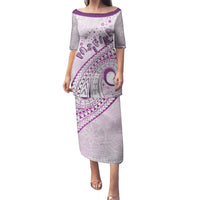 Pasifika Festival Family Matching Puletasi and Hawaiian Shirt Tribal Pattern Lilac Version LT01 Mom's Dress Purple - Polynesian Pride