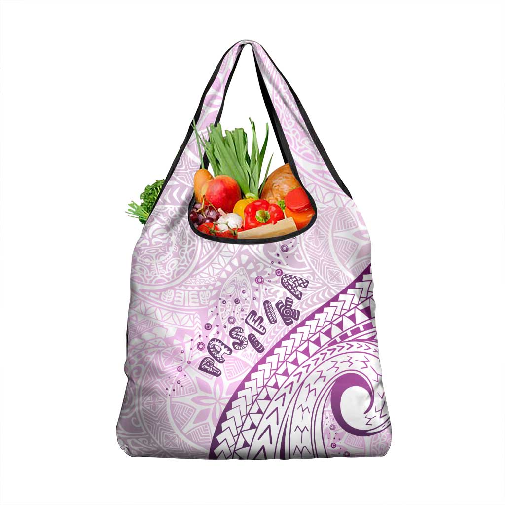 Pasifika Festival Grocery Bag Tribal Pattern Lilac Version