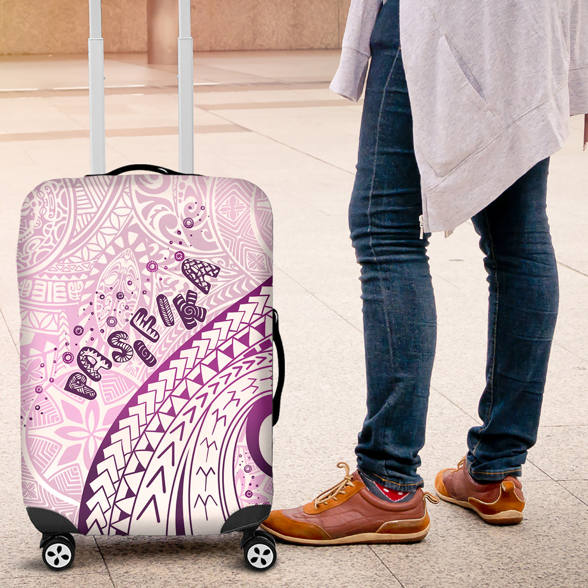 Pasifika Festival Luggage Cover Tribal Pattern Lilac Version LT01 Purple - Polynesian Pride