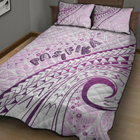 Pasifika Festival Quilt Bed Set Tribal Pattern Lilac Version