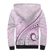 Pasifika Festival Sherpa Hoodie Tribal Pattern Lilac Version LT01 - Polynesian Pride