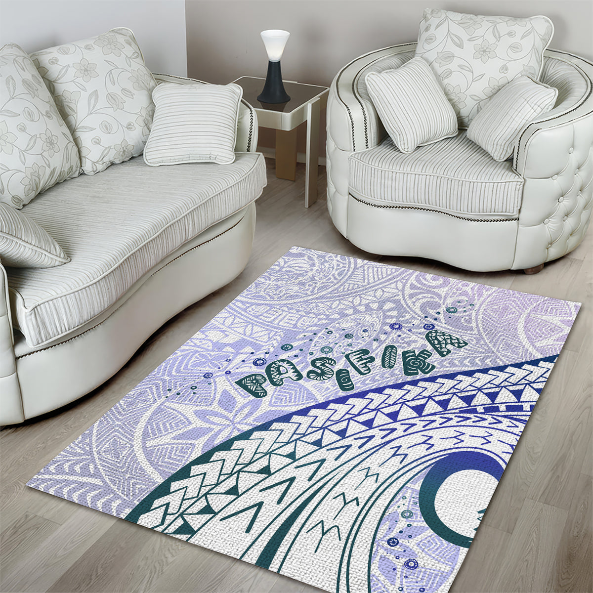 Pasifika Festival Area Rug Tribal Pattern Violet Version