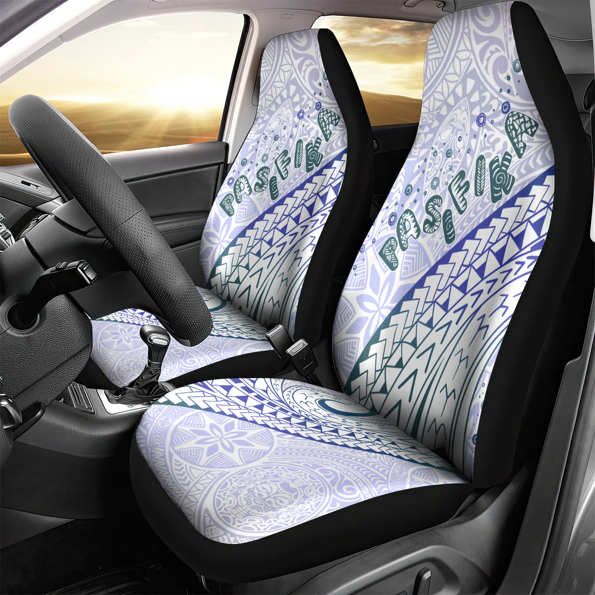 Pasifika Festival Car Seat Cover Tribal Pattern Violet Version