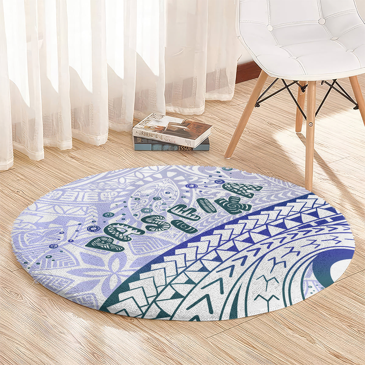 Pasifika Festival Round Carpet Tribal Pattern Violet Version LT01 - Polynesian Pride