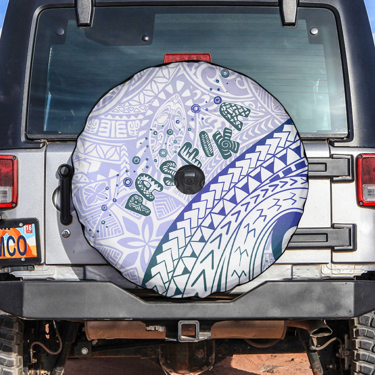 Pasifika Festival Spare Tire Cover Tribal Pattern Violet Version LT01 Purple - Polynesian Pride
