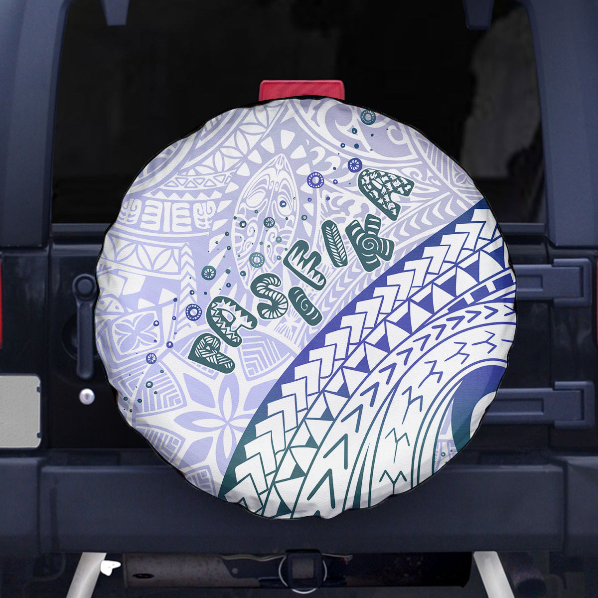 Pasifika Festival Spare Tire Cover Tribal Pattern Violet Version LT01 - Polynesian Pride