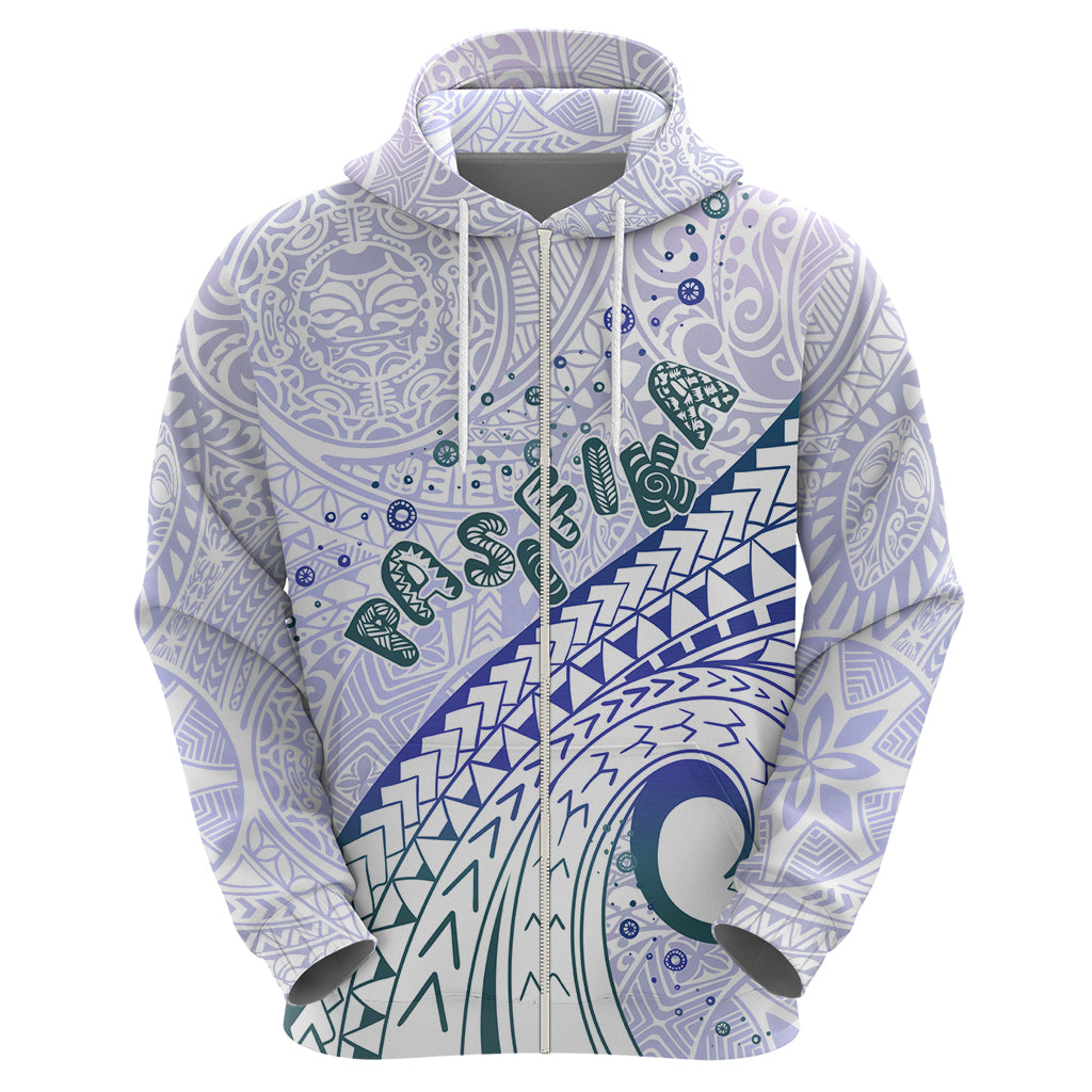 Pasifika Festival Zip Hoodie Tribal Pattern Violet Version LT01 - Polynesian Pride