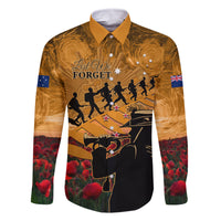 ANZAC Day 2024 Family Matching Long Sleeve Bodycon Dress and Hawaiian Shirt Silver Fern With A Trumpet Soldier LT01 Dad's Shirt - Long Sleeve Art - Polynesian Pride
