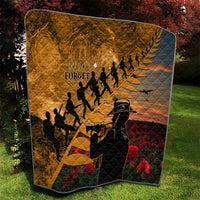 ANZAC Day 2024 Quilt Silver Fern With A Trumpet Soldier LT01 - Polynesian Pride