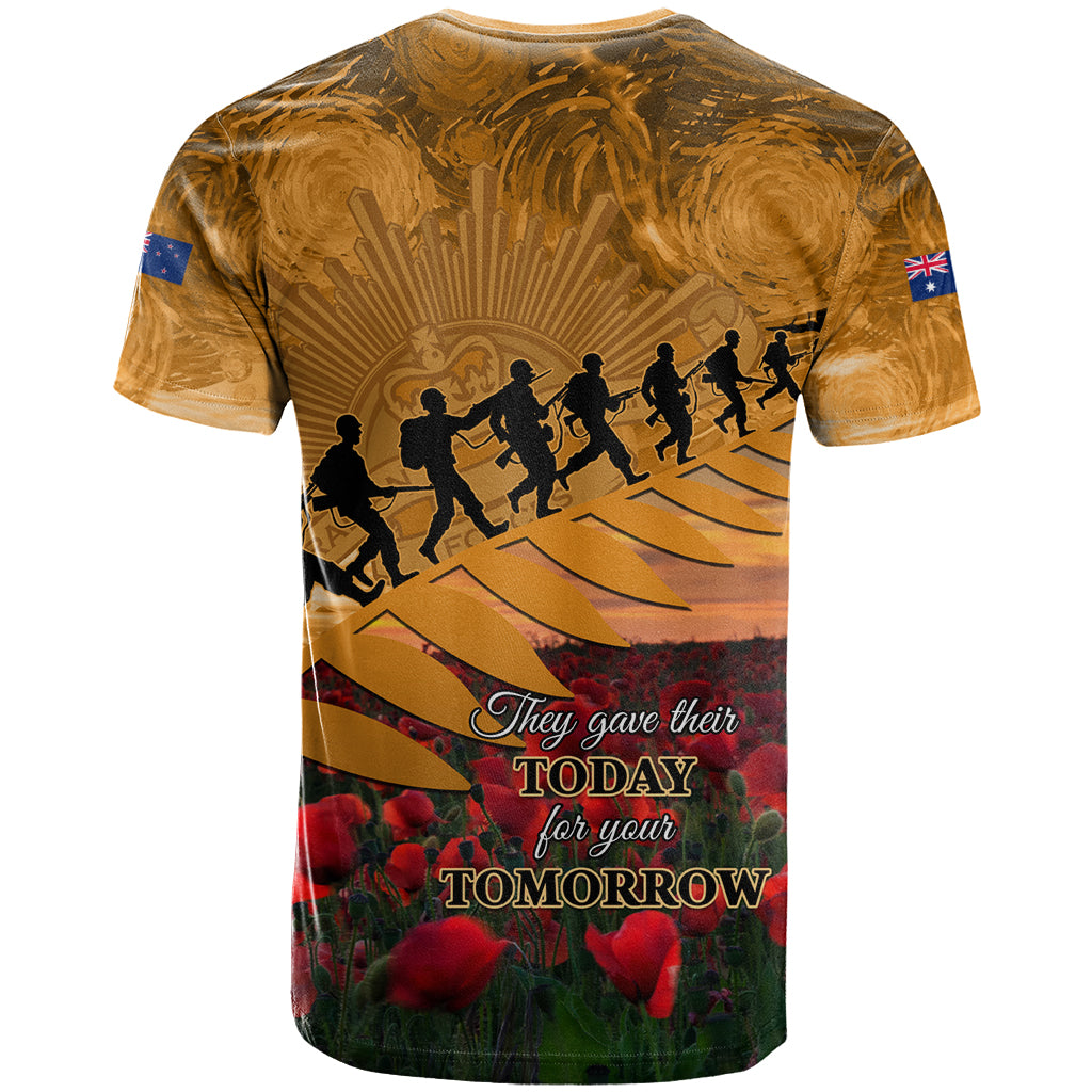ANZAC Day 2024 T Shirt Silver Fern With A Trumpet Soldier LT01 - Polynesian Pride