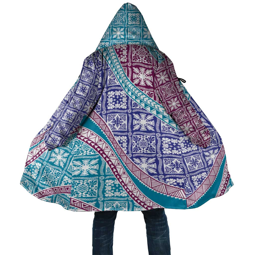 Hawaiian Quilt Pattern Cloak Purple Blue Color Mixed - Polynesian Pride