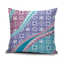 Hawaiian Quilt Pattern Pillow Cover Purple Blue Color Mixed - Polynesian Pride