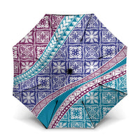 Hawaiian Quilt Pattern Umbrella Purple Blue Color Mixed - Polynesian Pride