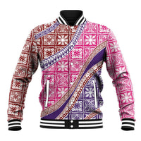 Hawaiian Quilt Pattern Baseball Jacket Sweet Color Mixed - Polynesian Pride