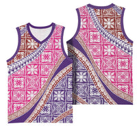 Hawaiian Quilt Pattern Basketball Jersey Sweet Color Mixed - Polynesian Pride