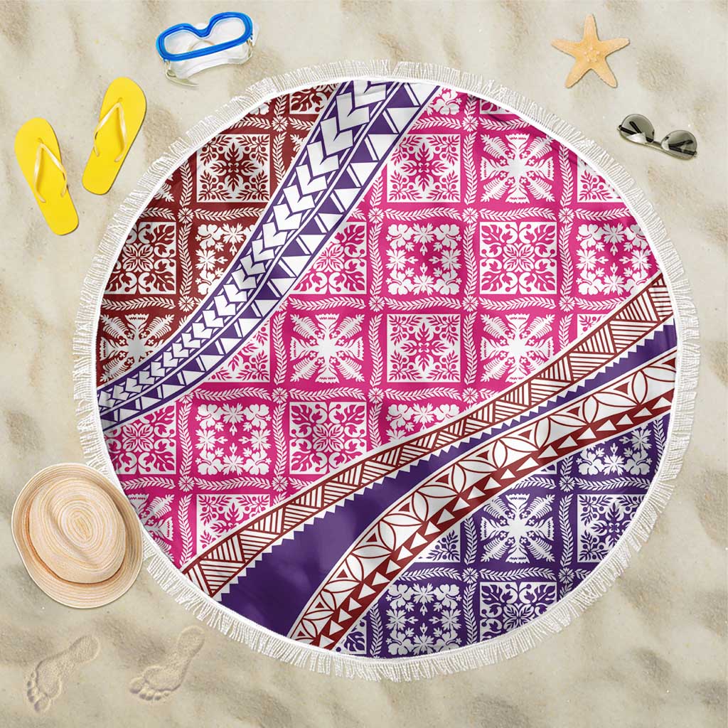 Hawaiian Quilt Pattern Beach Blanket Sweet Color Mixed - Polynesian Pride