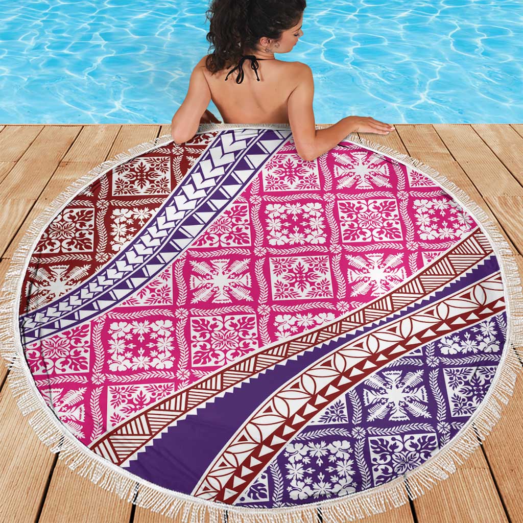 Hawaiian Quilt Pattern Beach Blanket Sweet Color Mixed - Polynesian Pride