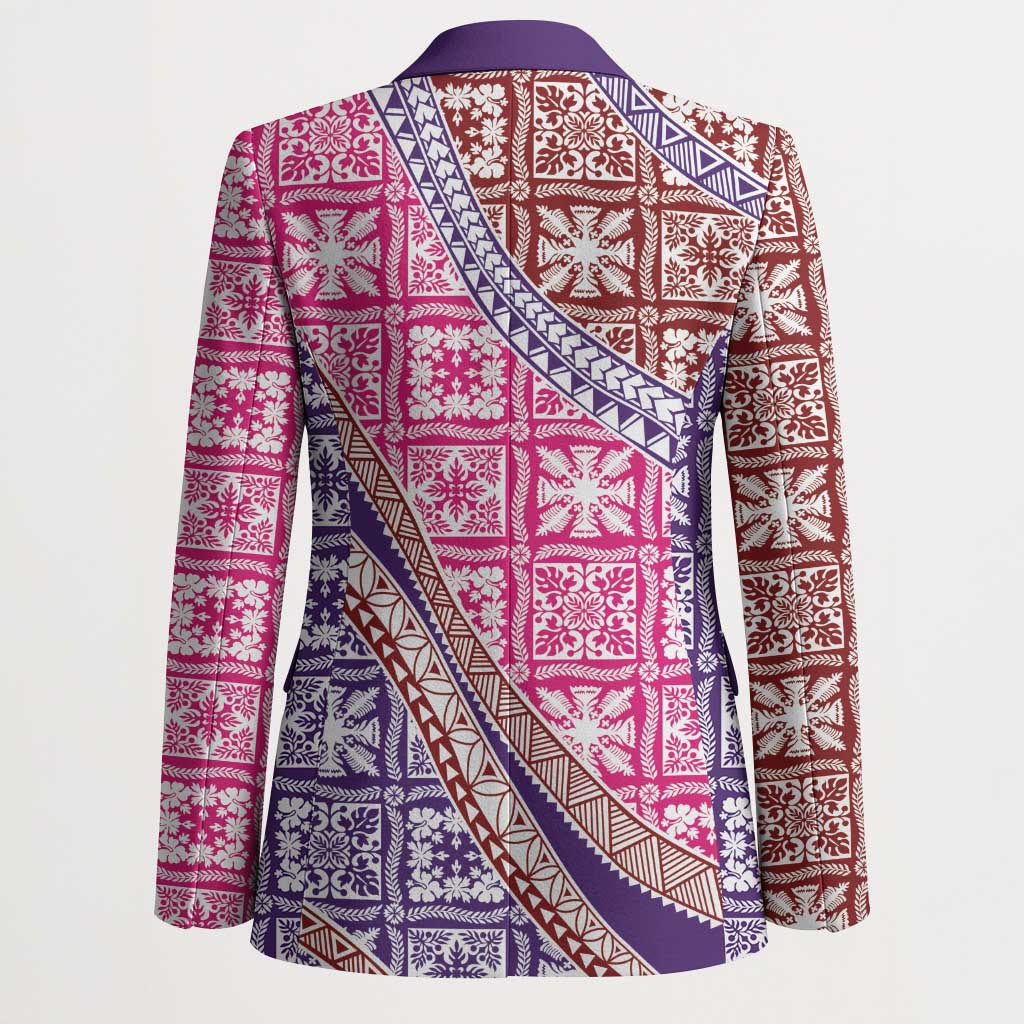 Hawaiian Quilt Pattern Blazer Sweet Color Mixed - Polynesian Pride