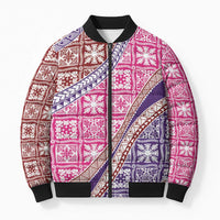Hawaiian Quilt Pattern Bomber Puffer Jacket Sweet Color Mixed - Polynesian Pride