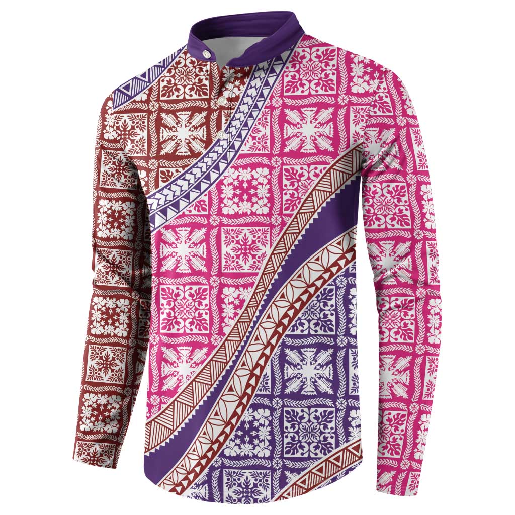 Hawaiian Quilt Pattern Button Sweatshirt Sweet Color Mixed - Polynesian Pride