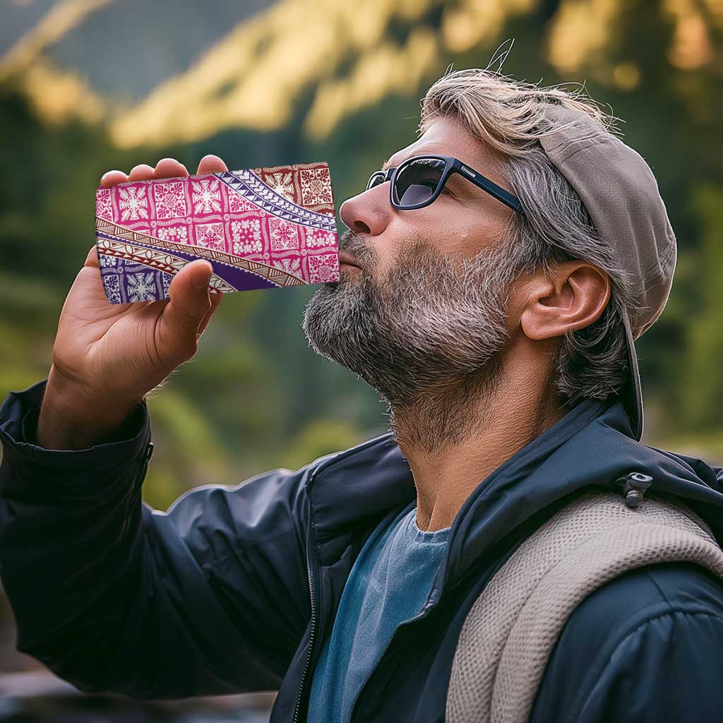 Hawaiian Quilt Pattern 4 in 1 Can Cooler Tumbler Sweet Color Mixed - Polynesian Pride