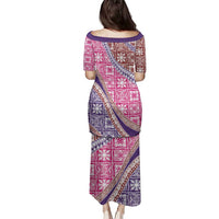 Hawaiian Quilt Pattern Family Matching Puletasi and Hawaiian Shirt Sweet Color Mixed - Polynesian Pride