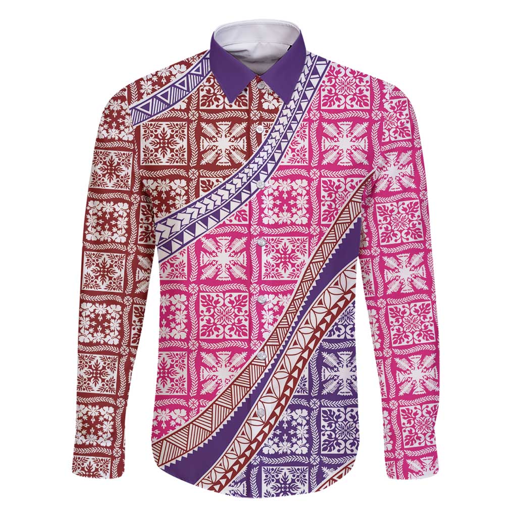 Hawaiian Quilt Pattern Family Matching Summer Maxi Dress and Hawaiian Shirt Sweet Color Mixed - Polynesian Pride