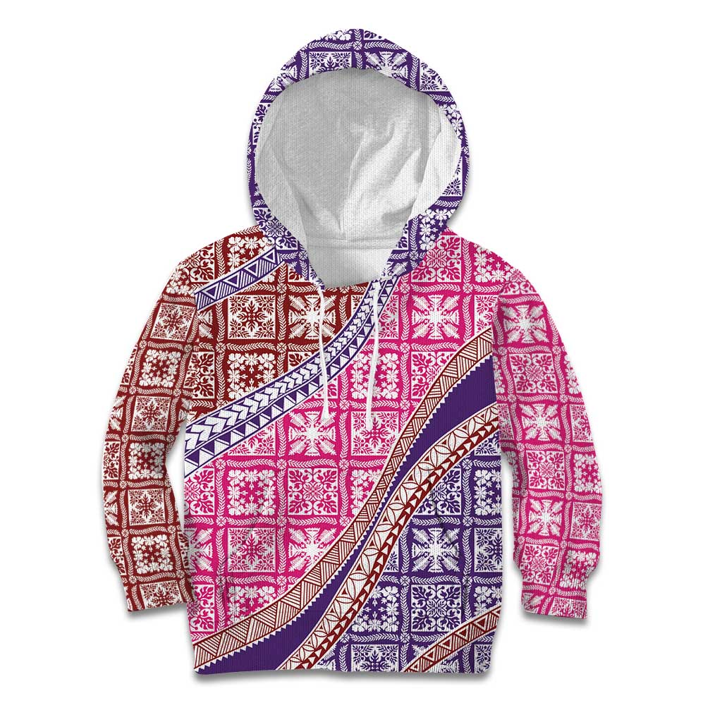 Hawaiian Quilt Pattern Kid Hoodie Sweet Color Mixed - Polynesian Pride