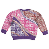 Hawaiian Quilt Pattern Kid Ugly Christmas Sweater Sweet Color Mixed - Polynesian Pride