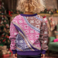 Hawaiian Quilt Pattern Kid Ugly Christmas Sweater Sweet Color Mixed - Polynesian Pride