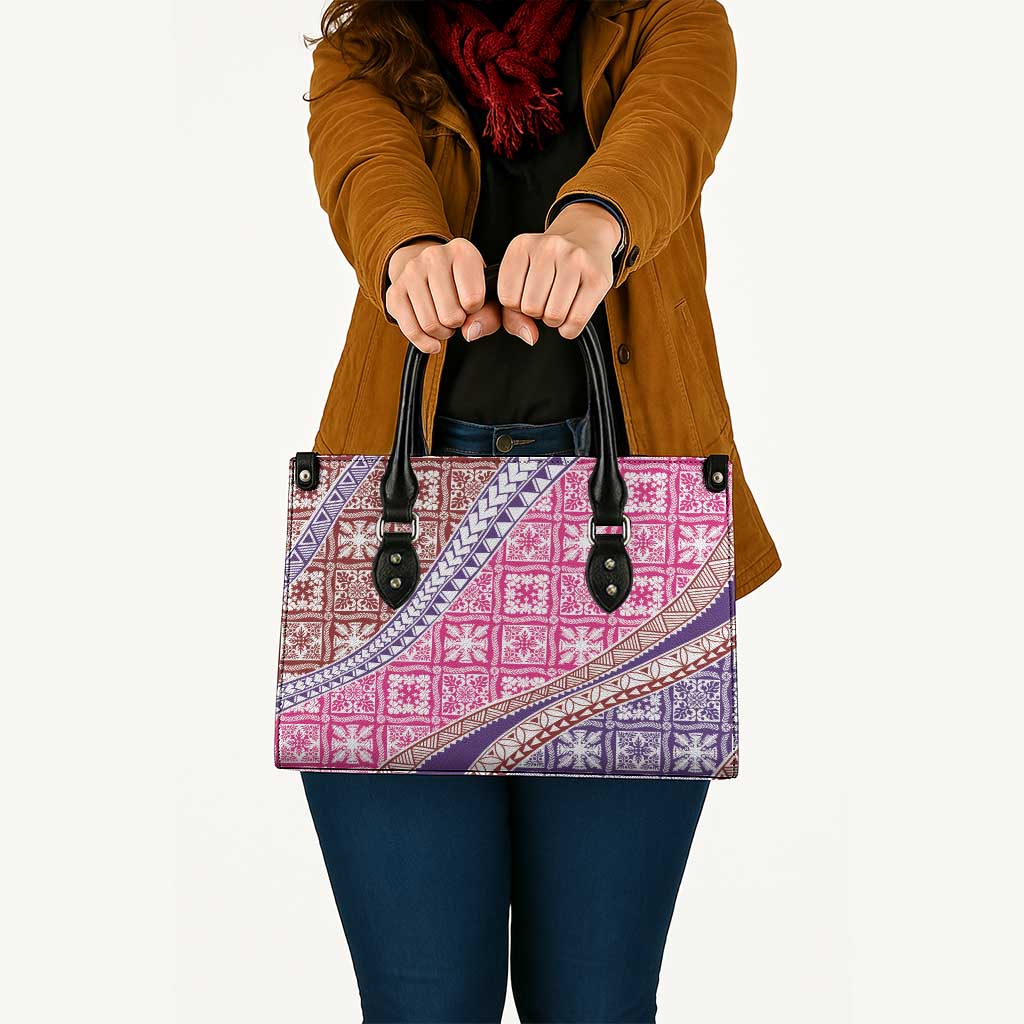 Hawaiian Quilt Pattern Leather Bag Sweet Color Mixed - Polynesian Pride