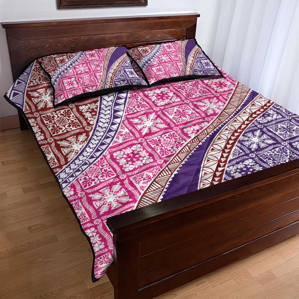 Hawaiian Quilt Pattern Quilt Bed Set Sweet Color Mixed - Polynesian Pride