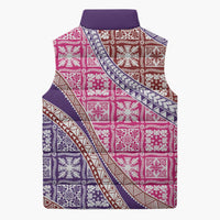 Hawaiian Quilt Pattern Sleeveless Puffer Jacket Sweet Color Mixed - Polynesian Pride