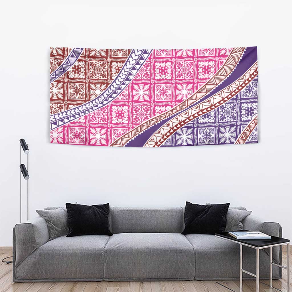 Hawaiian Quilt Pattern Tapestry Sweet Color Mixed - Polynesian Pride