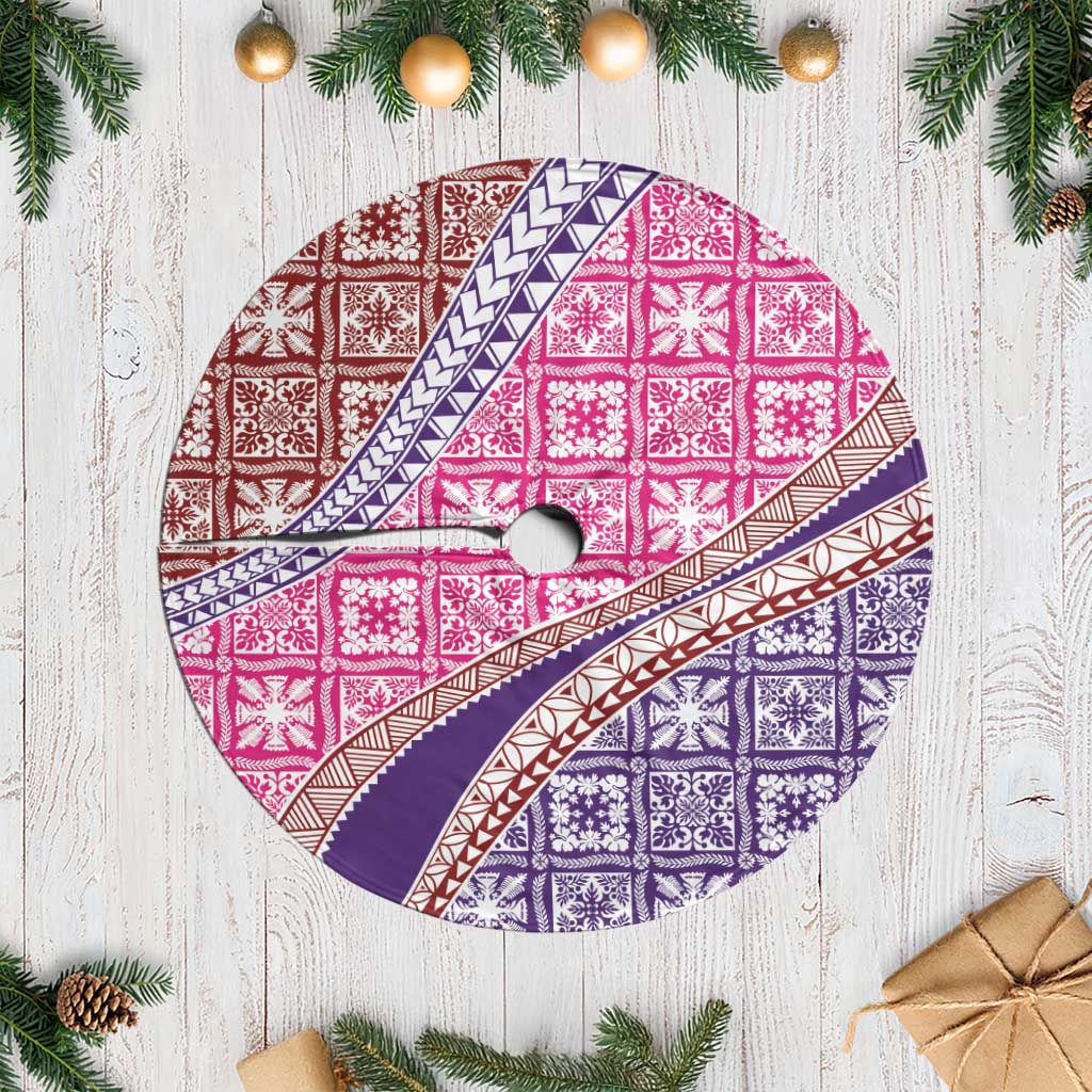 Hawaiian Quilt Pattern Tree Skirt Sweet Color Mixed - Polynesian Pride