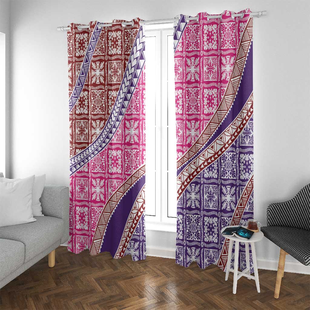 Hawaiian Quilt Pattern Window Curtain Sweet Color Mixed - Polynesian Pride