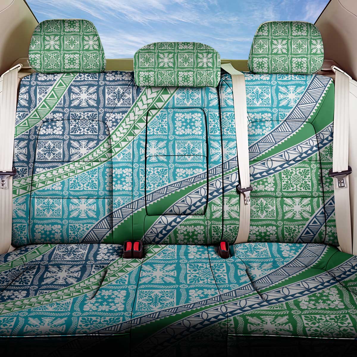 Hawaiian Quilt Pattern Back Car Seat Cover Fresh Color Mixed - Polynesian Pride