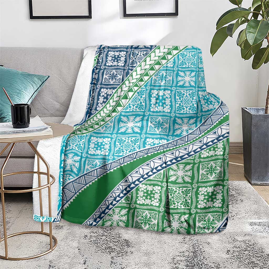 Hawaiian Quilt Pattern Blanket Fresh Color Mixed - Polynesian Pride