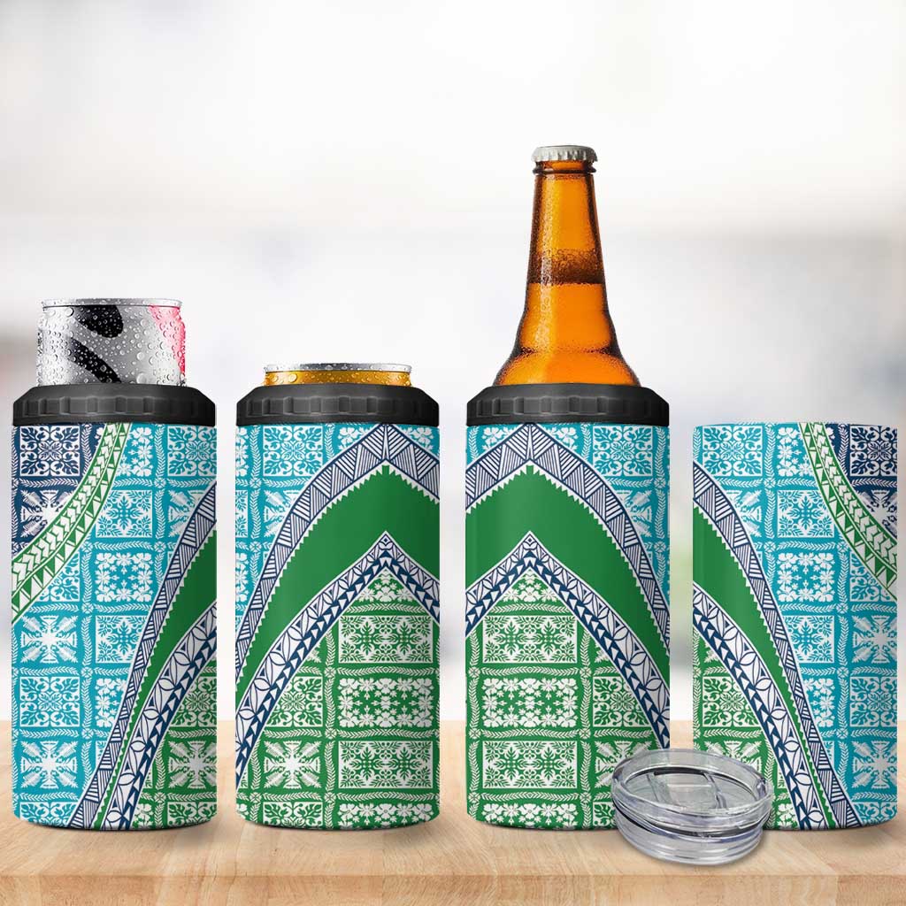 Hawaiian Quilt Pattern 4 in 1 Can Cooler Tumbler Fresh Color Mixed - Polynesian Pride