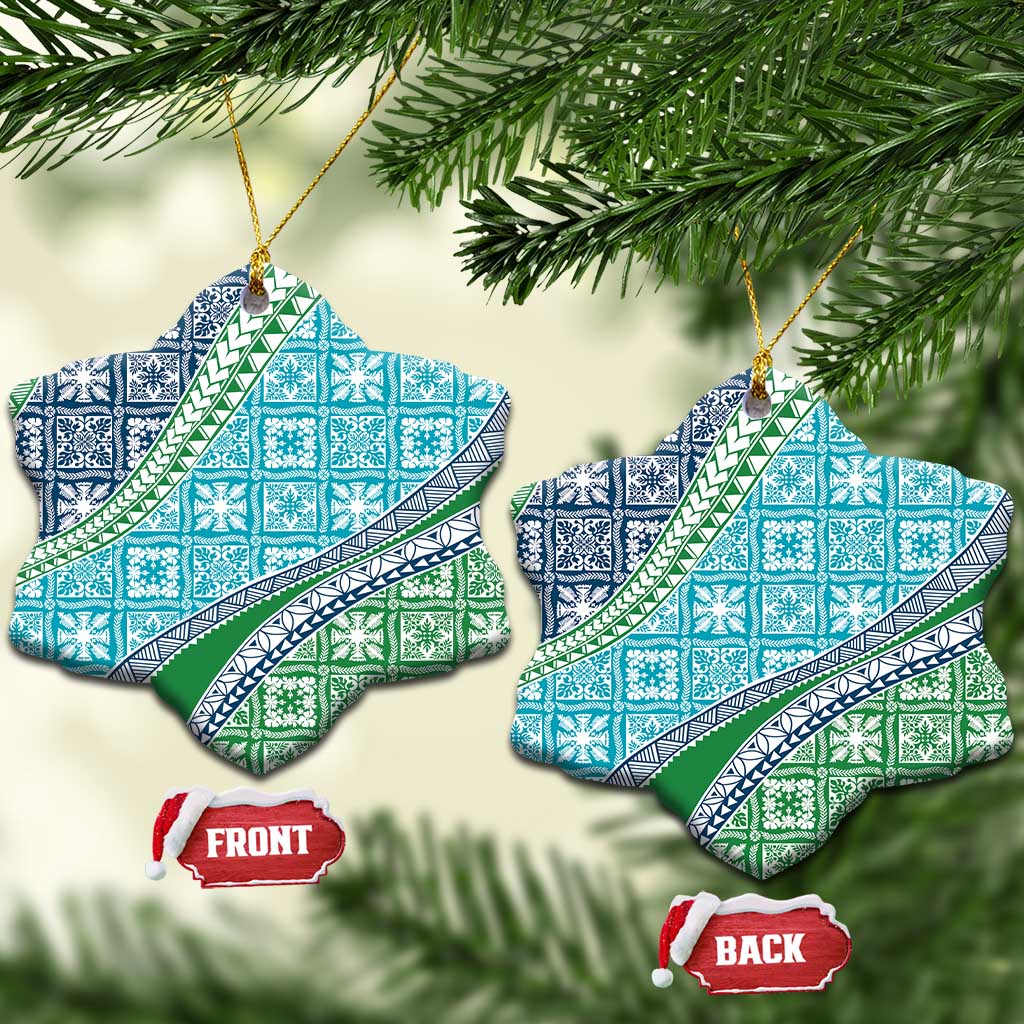 Hawaiian Quilt Pattern Ceramic Ornament Fresh Color Mixed - Polynesian Pride