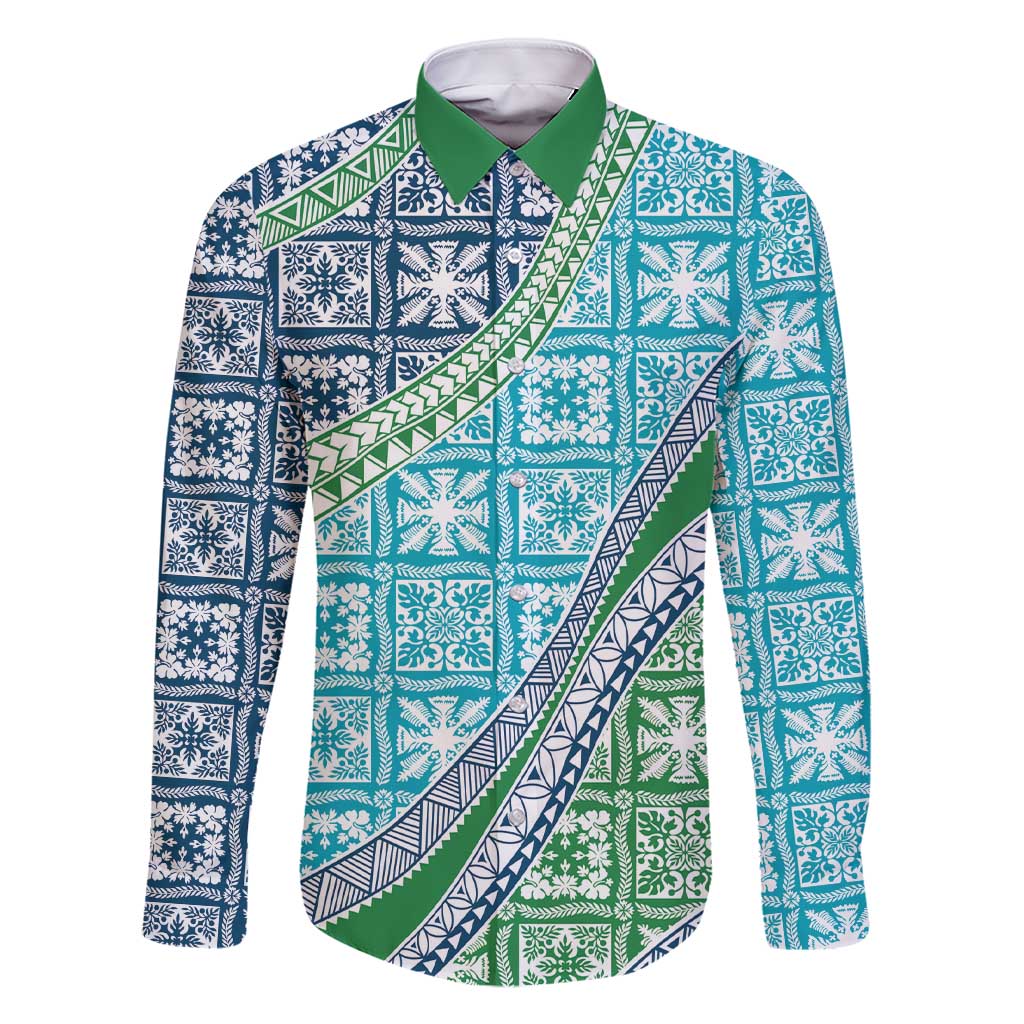 Hawaiian Quilt Pattern Family Matching Short Sleeve Bodycon Dress and Hawaiian Shirt Fresh Color Mixed - Polynesian Pride