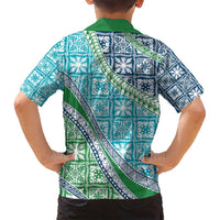 Hawaiian Quilt Pattern Family Matching Summer Maxi Dress and Hawaiian Shirt Fresh Color Mixed - Polynesian Pride