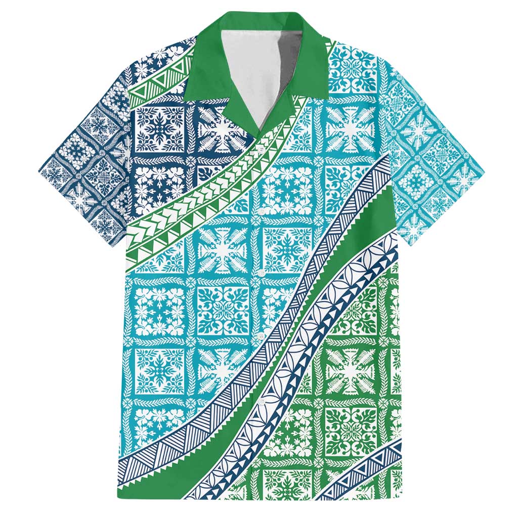 Hawaiian Quilt Pattern Family Matching Summer Maxi Dress and Hawaiian Shirt Fresh Color Mixed - Polynesian Pride